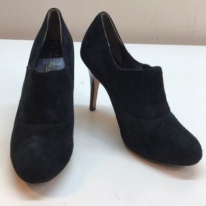 Cole Haan Black Suede Pointed-Toe Bootie Size 6.5